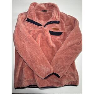 Simply Southern Pullover Womens Large Pink Sherpa Fleece Snap Neck Cozy Jacket